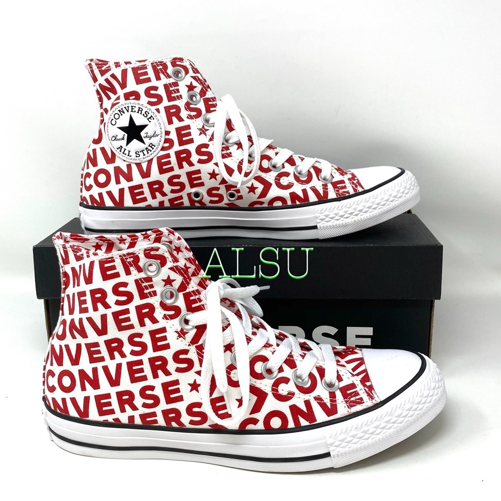 Converse Ctas High Top Logo Print Enamel Red Women - Picture 6 of 11